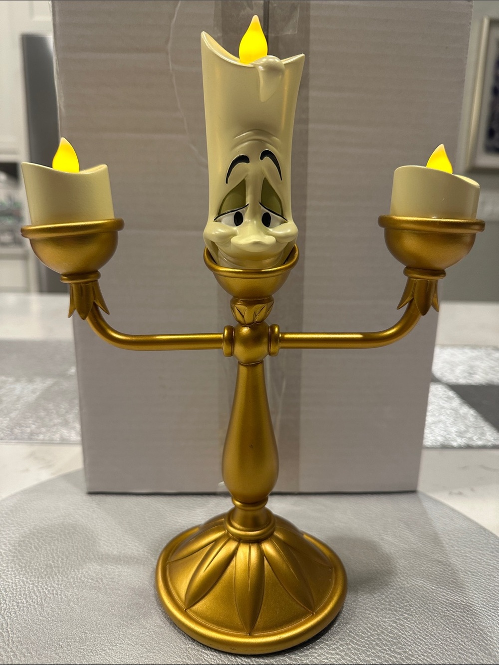 Disney Beauty & The Beast Gold Lumière LED Candelabra Figurine - Home Accents